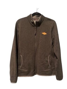 Merrell Dark Gray Full-Zip Fleece Jacket with Tan Patch